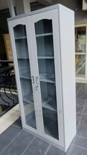 Office Metal Cabinet/Bookshelf With Glass Door.