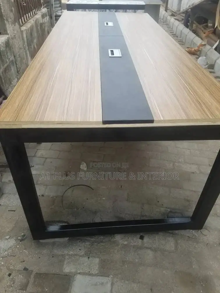 10 Seater Conference Table With Metal Leg and Cable Lead
