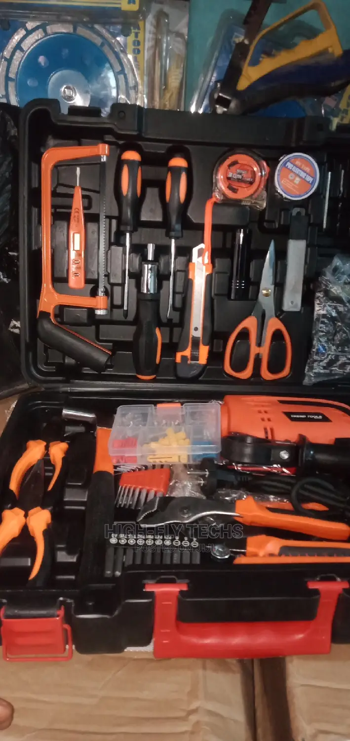 Electrical Tools Box With Corded Electrical Drill