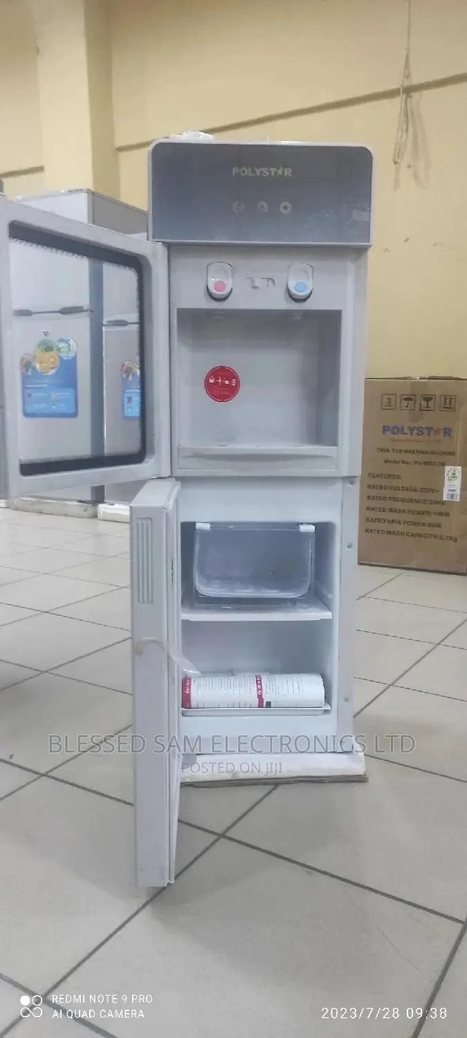 Polystar Hot and Cool Water Dispenser With Fridge Top Loader