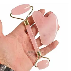 Jade Roller and Gua Sha Set Face Massage Roller Pink