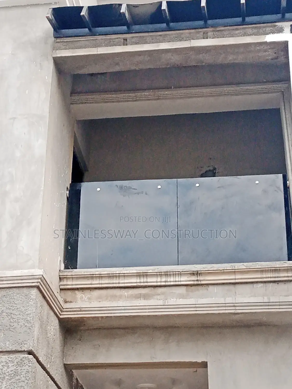 Dark Grey Glass Work/Hand Rail