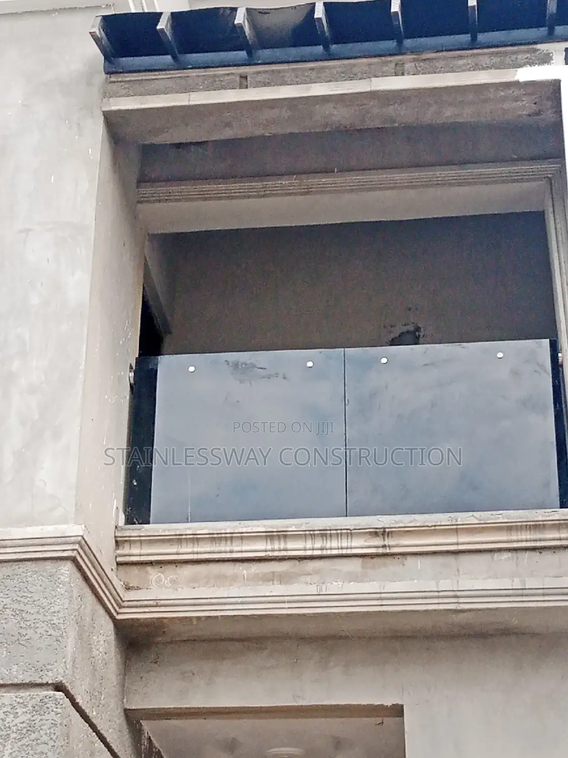 Dark Grey Glass Work/Hand Rail
