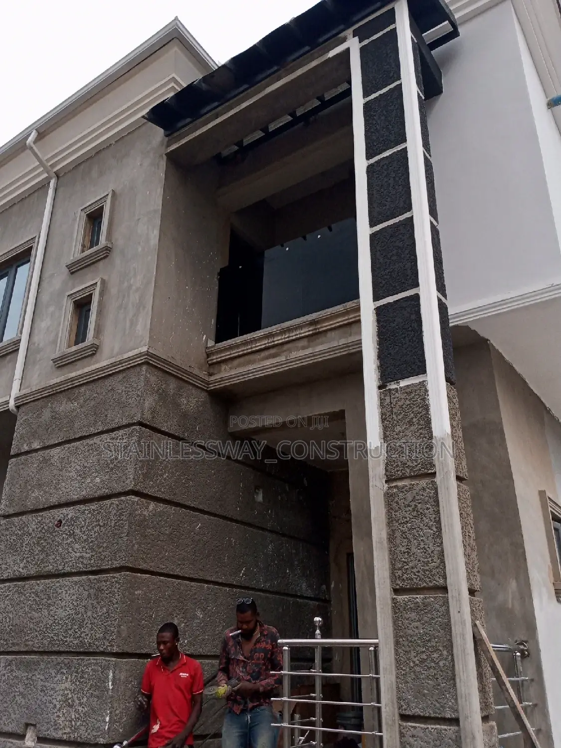 Dark Grey Glass Balcony Burification