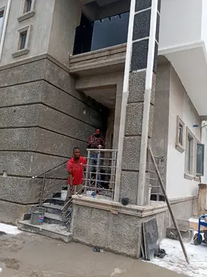 Dark Grey Glass Balcony Burification