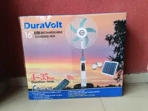 Duravolt 16 Inches 3 in 1 Rechargeable Fan +Solar Panel