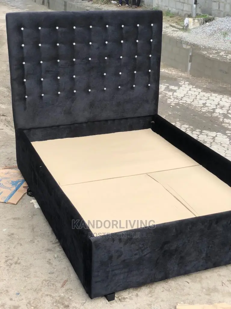 Black Shade Padded Bedframe