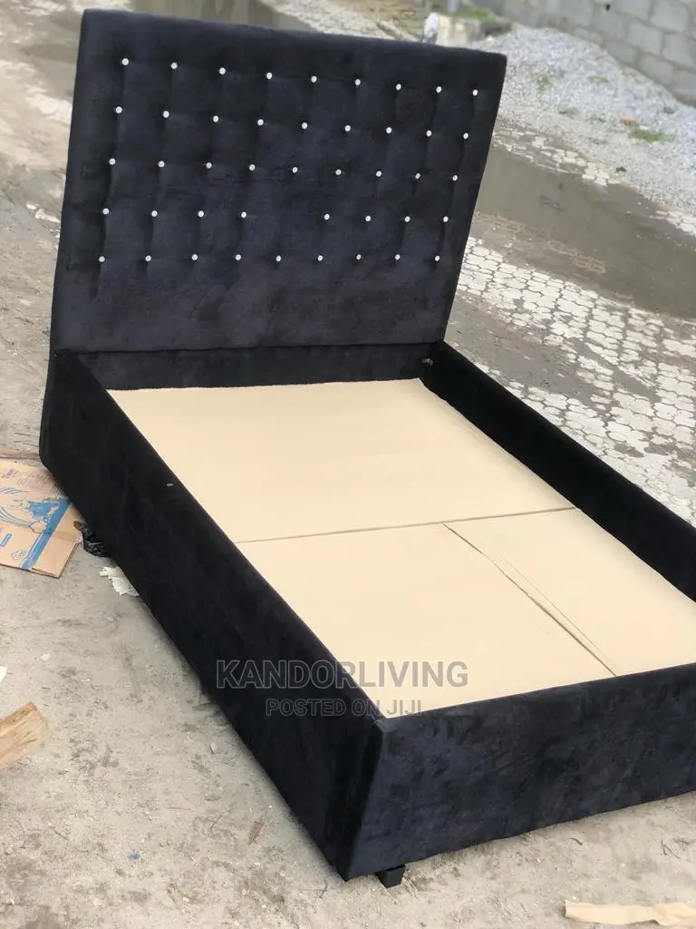 Black Shade Padded Bedframe