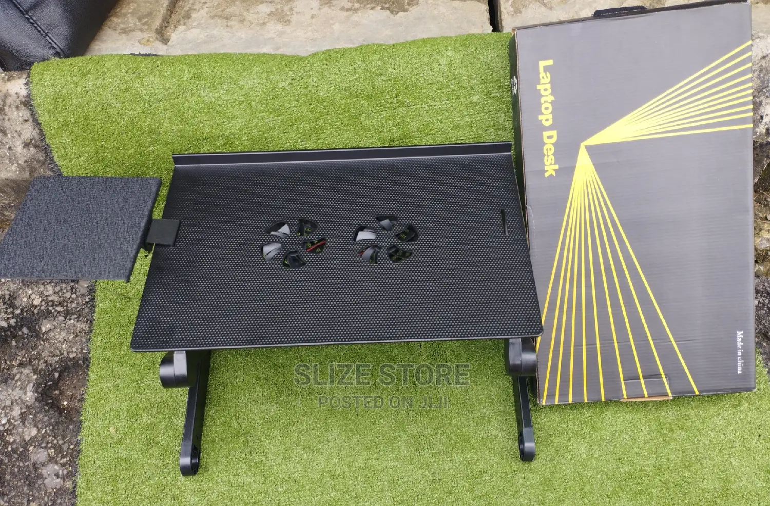 Laptop Stand Desk With Side Mount Mouse Stand - Vented