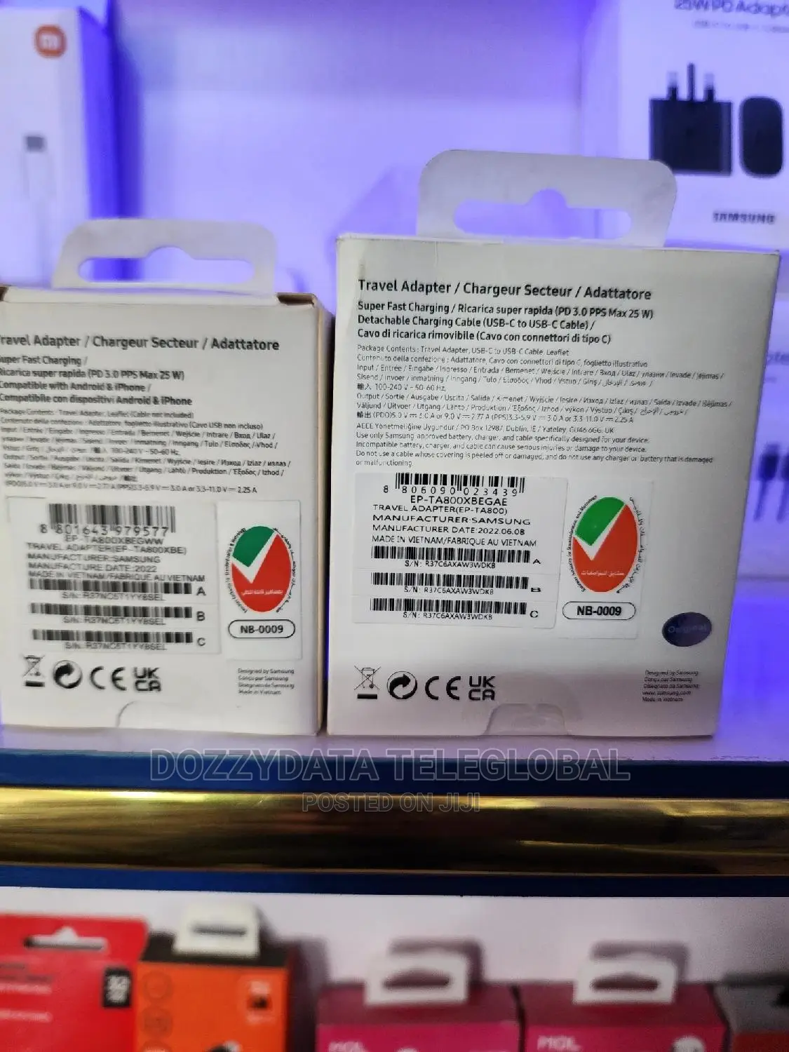 Samsung 25w Charging Adapter and a Cable