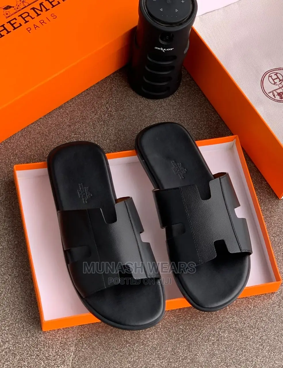 Hermes Leather Slipers