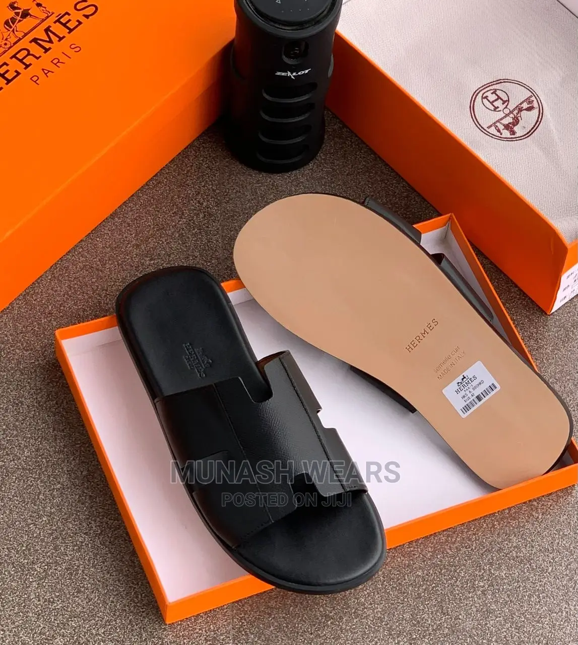 Hermes Leather Slipers