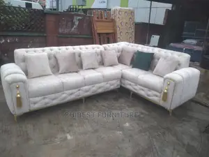 Quality L-Shaped Upholstery Turkish Padded Chair, 6.8by6.8ft