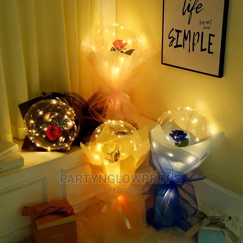 LED Rose Bouquet Balloons - Bobo Balloon