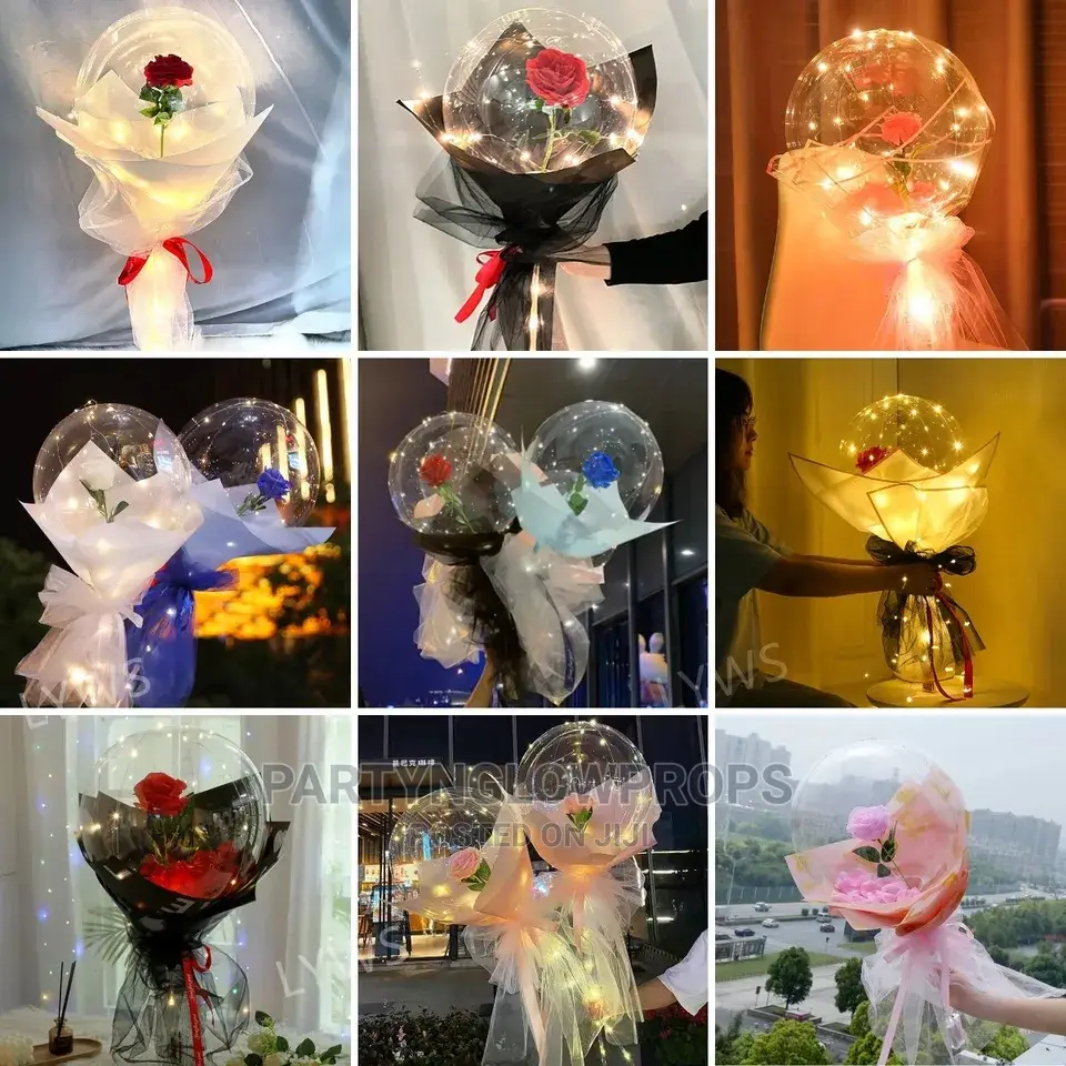 LED Rose Bouquet Balloons - Bobo Balloon