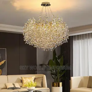 Modern Chrome Gold Crystal Chandeliers