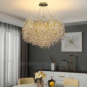 Modern Chrome Gold Crystal Chandeliers