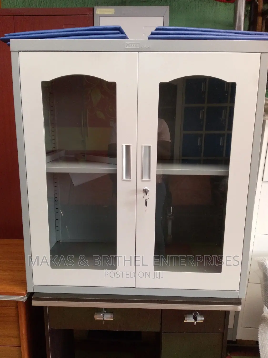 Glass Fronted by Two Steps File Cabinet