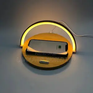 Bamboo Wireless Charging and Night Lamp