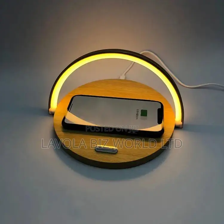 Bamboo Wireless Charging and Night Lamp