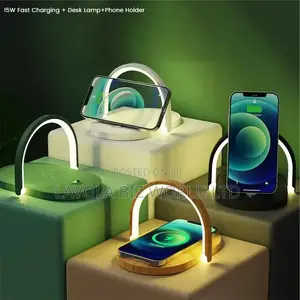 Bamboo Wireless Charging and Night Lamp