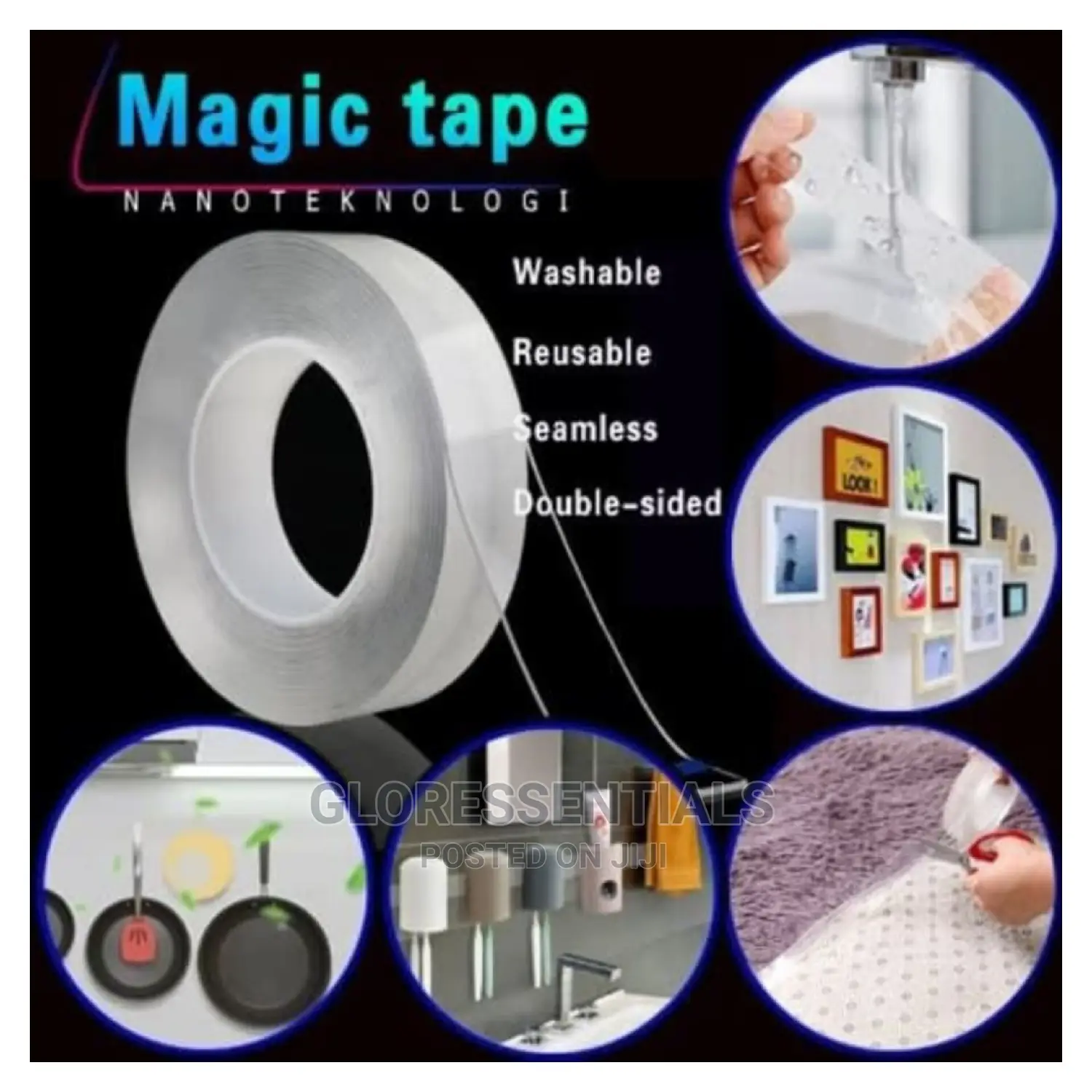 5meter Double Sided Nano Reusable Magic Adhesive Tape