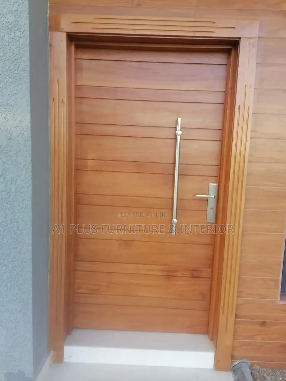 External Security Door With Grooves Complete Accessories