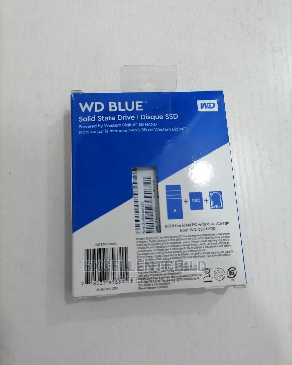 For Internal Storage WD Blue 2TB Sata SSD for Laptop