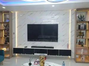Tv Wall Cladding With 2 Side Decor Box a Glass Console