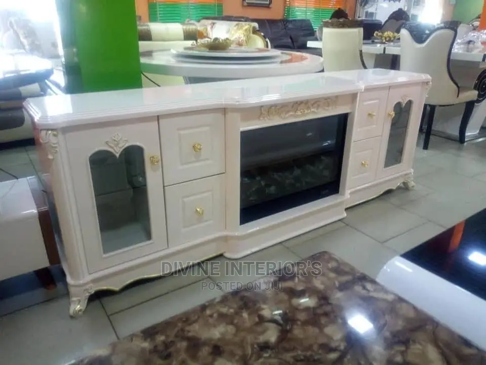 Luxurious TV Stand With Fire Flamed Lights