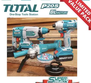 Total 3pcs Cordless 20v Li-Ion Brushless Combo Kit Set