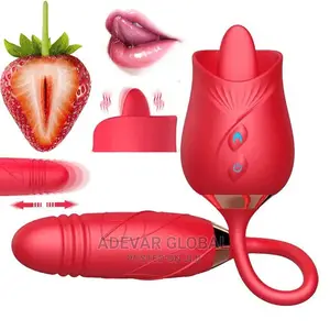 Usb Two-in-One Clitoral Stimulator Toy Rose Vibrator