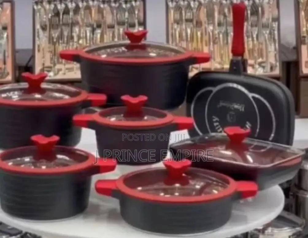 14 Pieces Die-Cast Marble/Granite Pot Set