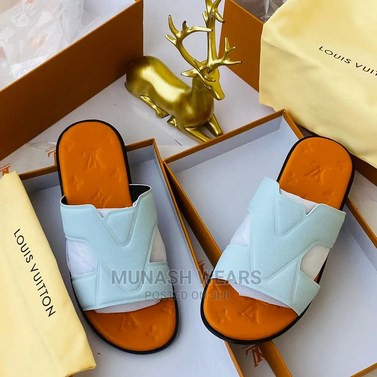 LV Leather Slipers