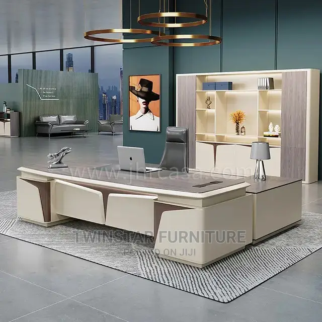New Modern Executive Office Table With Bookshelve