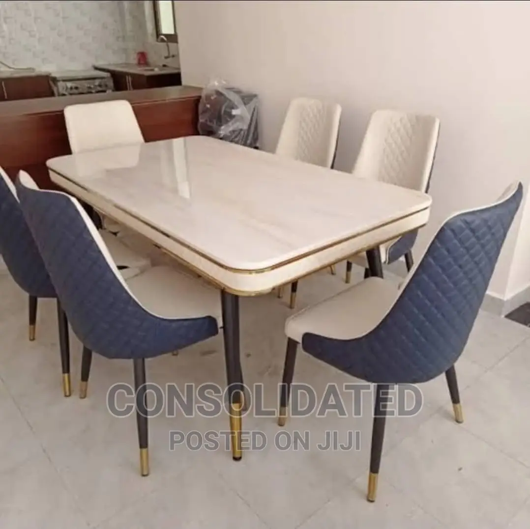 Modern Marble Dining Set by 6