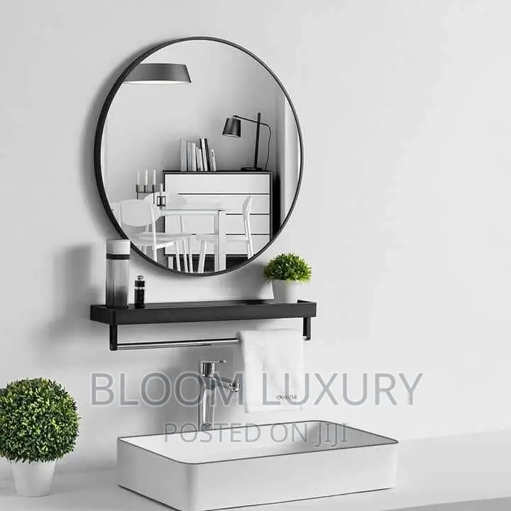 Framed Mirror With Shelf