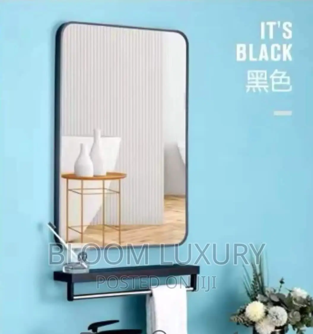 Framed Mirror With Shelf