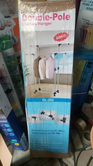 60kg Load Capacity Double Pole Clothes Rack