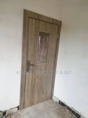 Internal Kitchen Flush Door With Clear View Glass Accs.