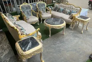 Luxury 7 Seater Living Room Fabric Made Royal Sofa Chair.
