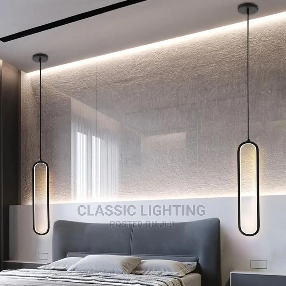 Modern LED Pendant Light Adjustable Line Strip Hanging Lamp