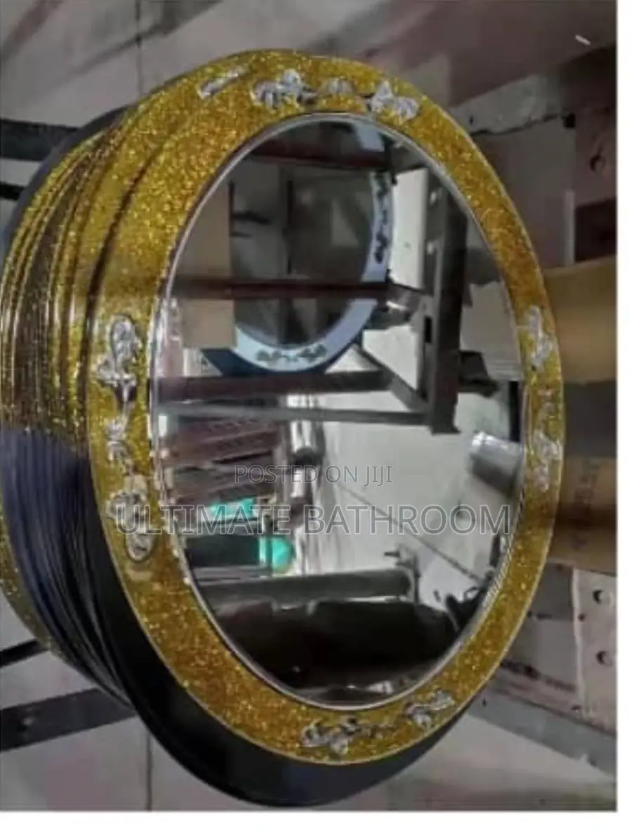 70x50cm Round Gold Mirror