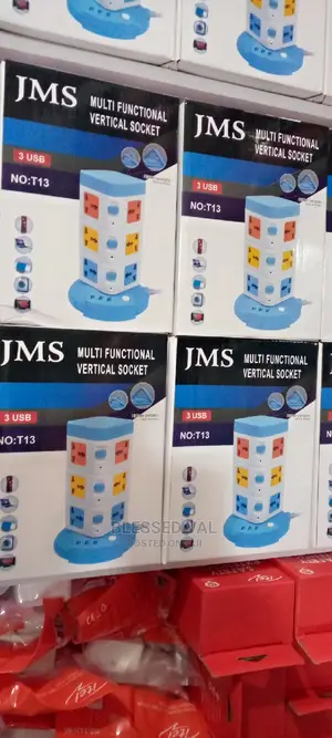 Jms Multi Functional Vertial Socket 3 Way With 3usb