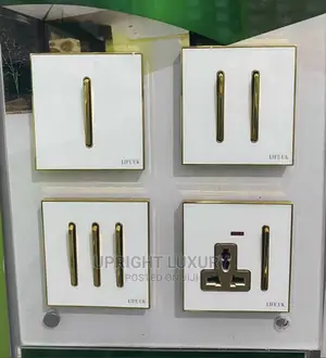 White and Gold Slim Button Switches