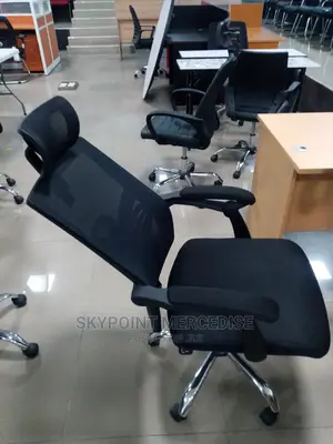 An Executive Office Swivel Chair With Headrest