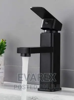 Quality Black Basin Mixer Tap, Square Shape