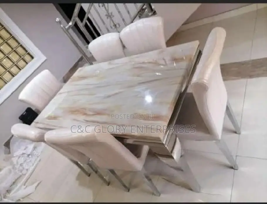 Dining Table (Marble) + 6 Chairs (Ezc)