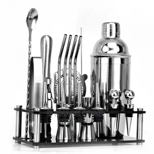 Cocktail Set Boston Shaker Mixer Stainless 20pcs