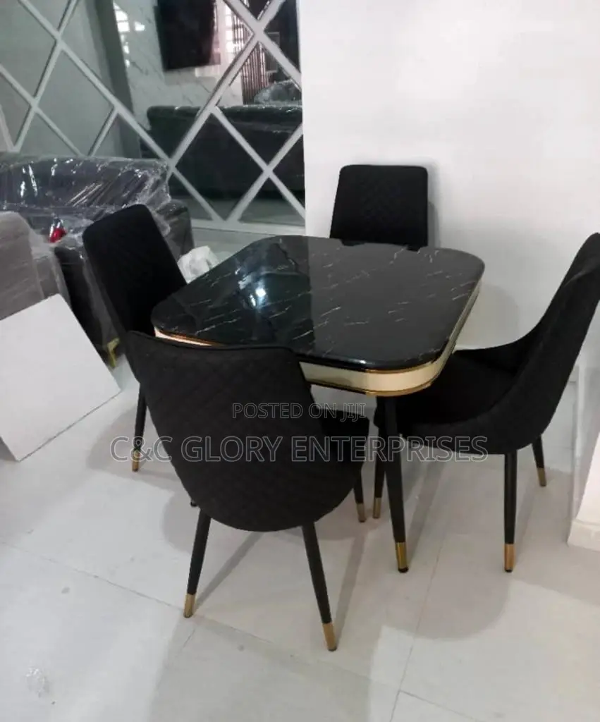 Marble Dining Table + 4 Chairs (EZC)
